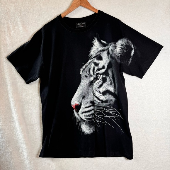 Rock Chang black t shirt double sided tiger print large - Picture 1 of 13